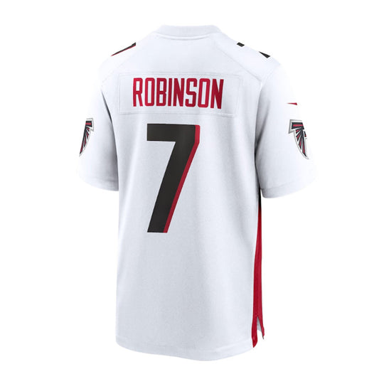 A.Falcons #7 Bijan Robinson  Draft First Round Pick Game Jersey - White Stitched American Football Jerseys - Main View