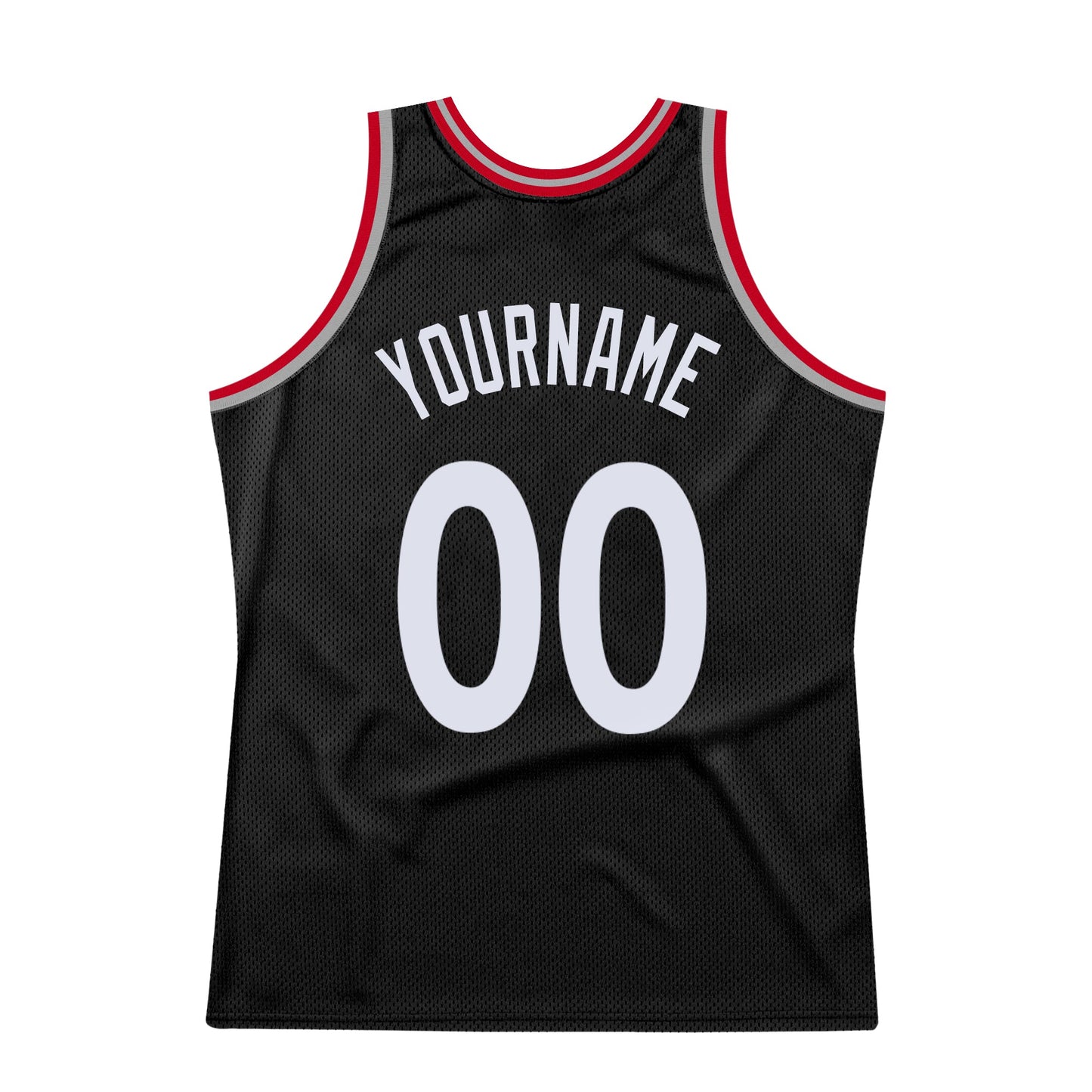 Custom Black White-Red Authentic Throwback Basketball Jersey view 6