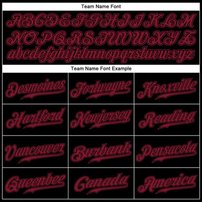 Custom Black Crimson Authentic Baseball Jersey view 5