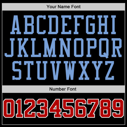 Custom Black Red-Light Blue Authentic Baseball Jersey view 5