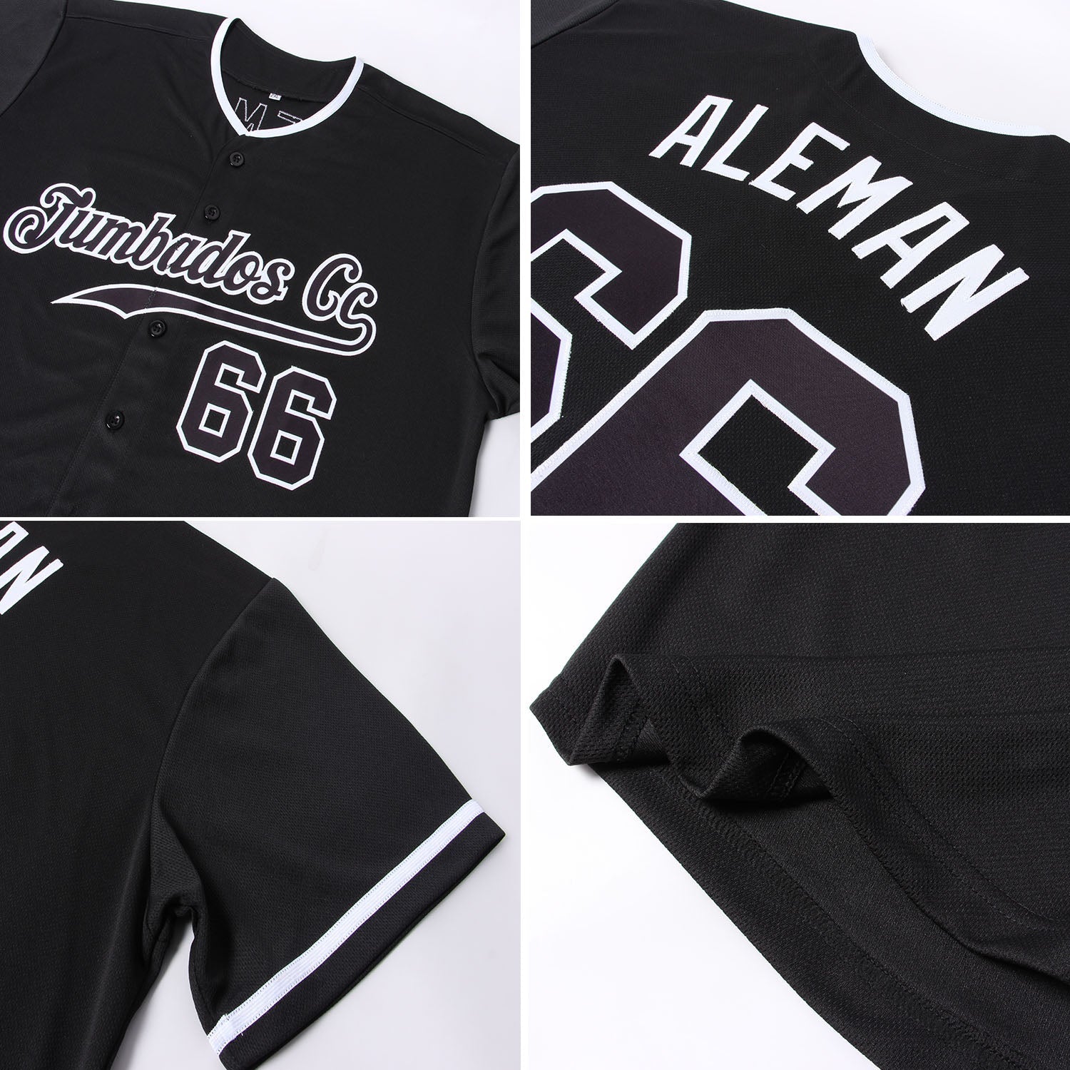 Custom Black Black-White Authentic Baseball Jersey view 6