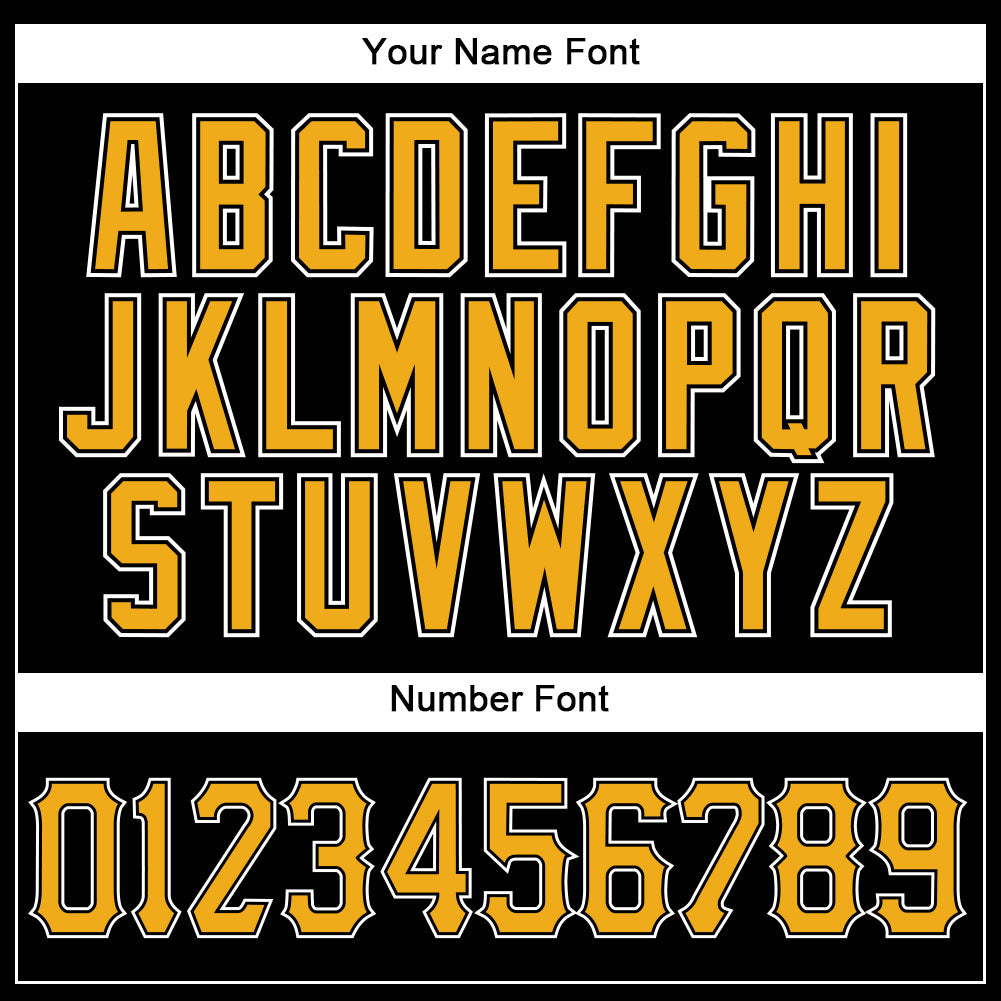 Custom Black Gold Pinstripe Gold-White Authentic Baseball Jersey view 5