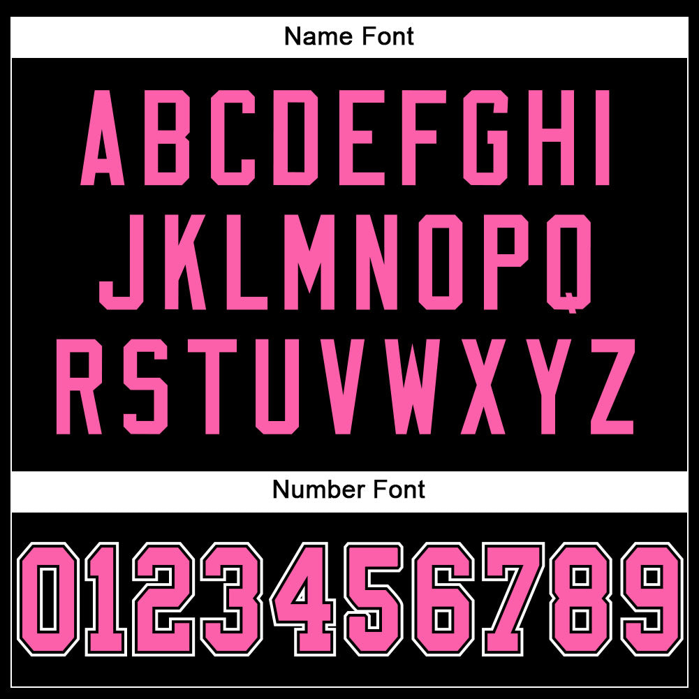 Custom Black Pink-White Mesh Authentic Football Jersey view 4