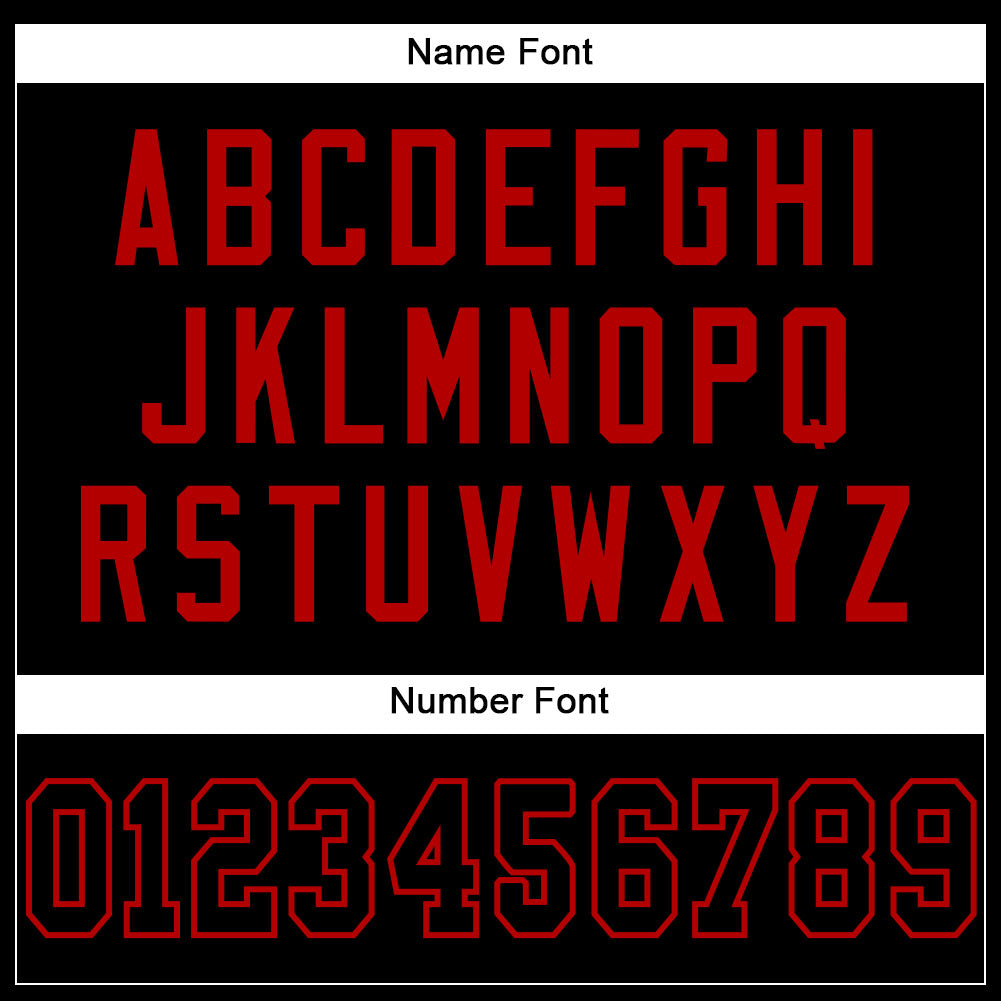 Custom Black Black-Red Mesh Authentic Football Jersey view 4