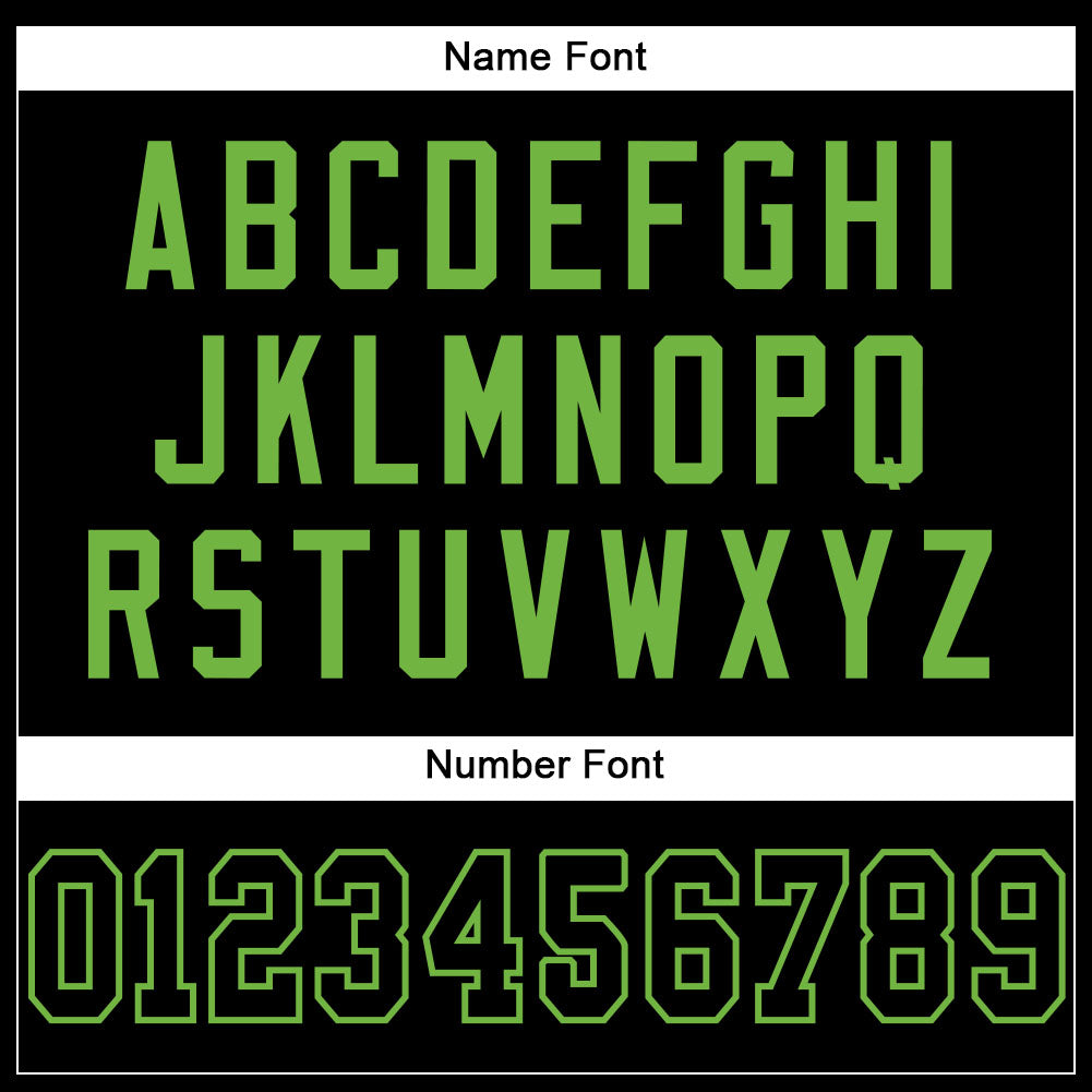 Custom Black Black-Neon Green Mesh Authentic Football Jersey view 4