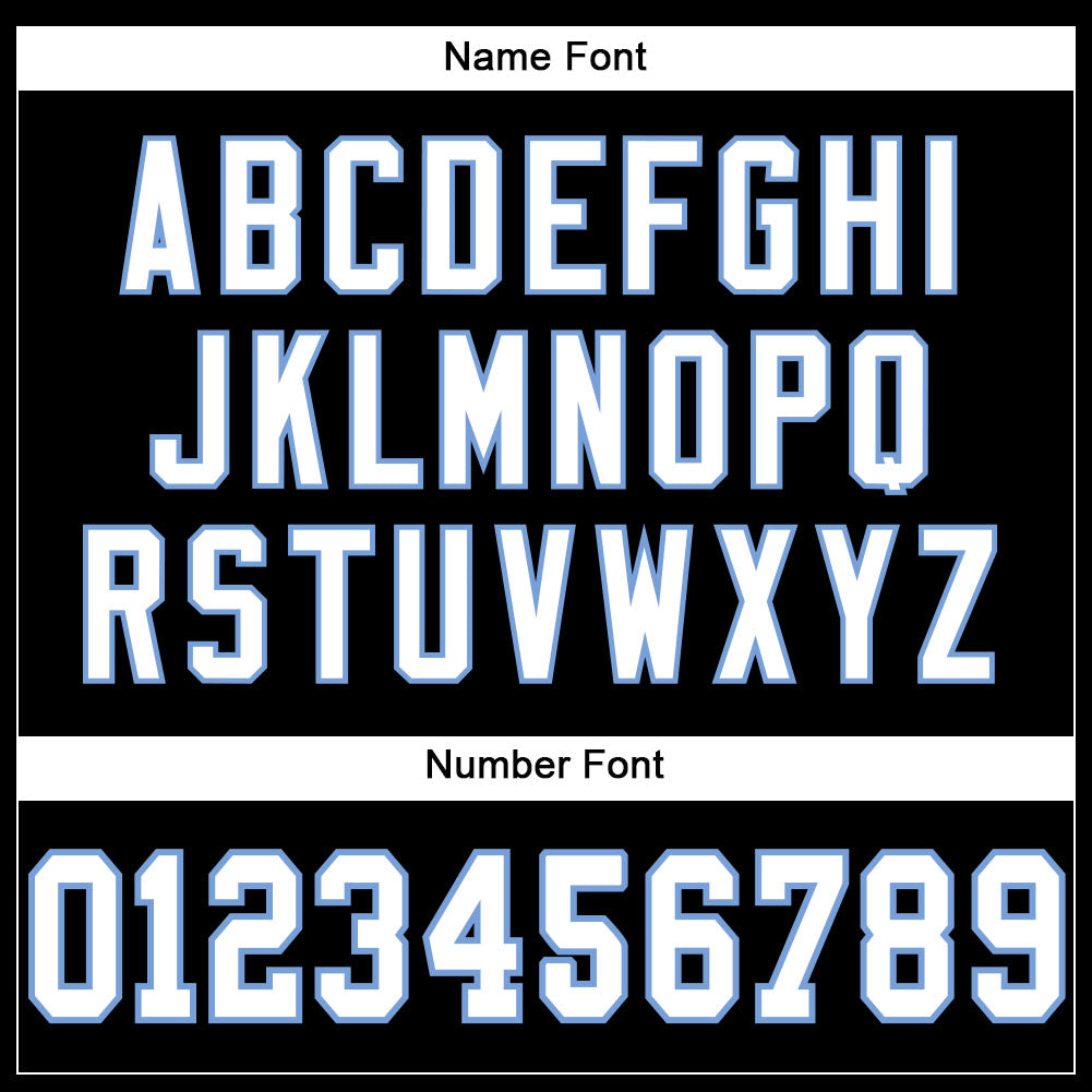 Custom Black White-Light Blue Mesh Authentic Football Jersey view 5