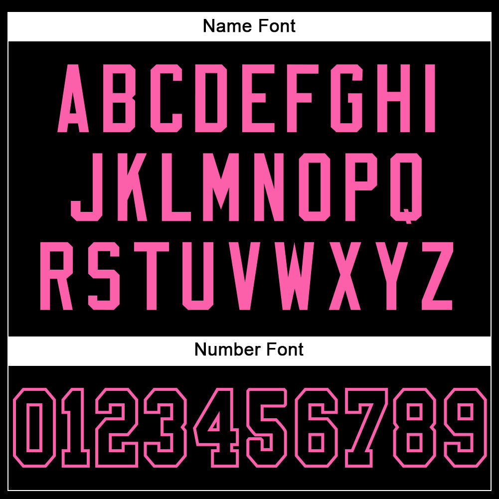 Custom Black Black-Pink Mesh Authentic Football Jersey view 4
