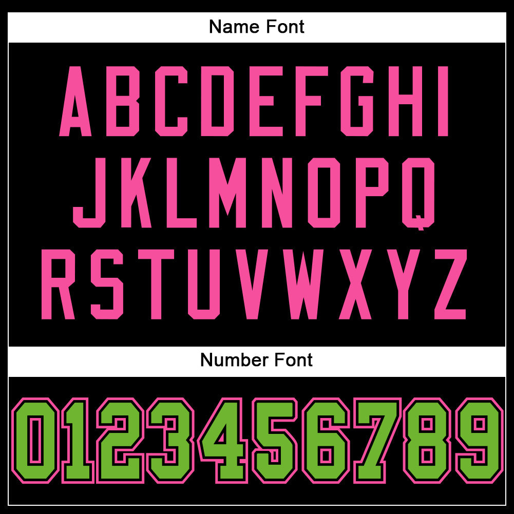 Custom Black Neon Green-Pink Mesh Authentic Football Jersey view 4