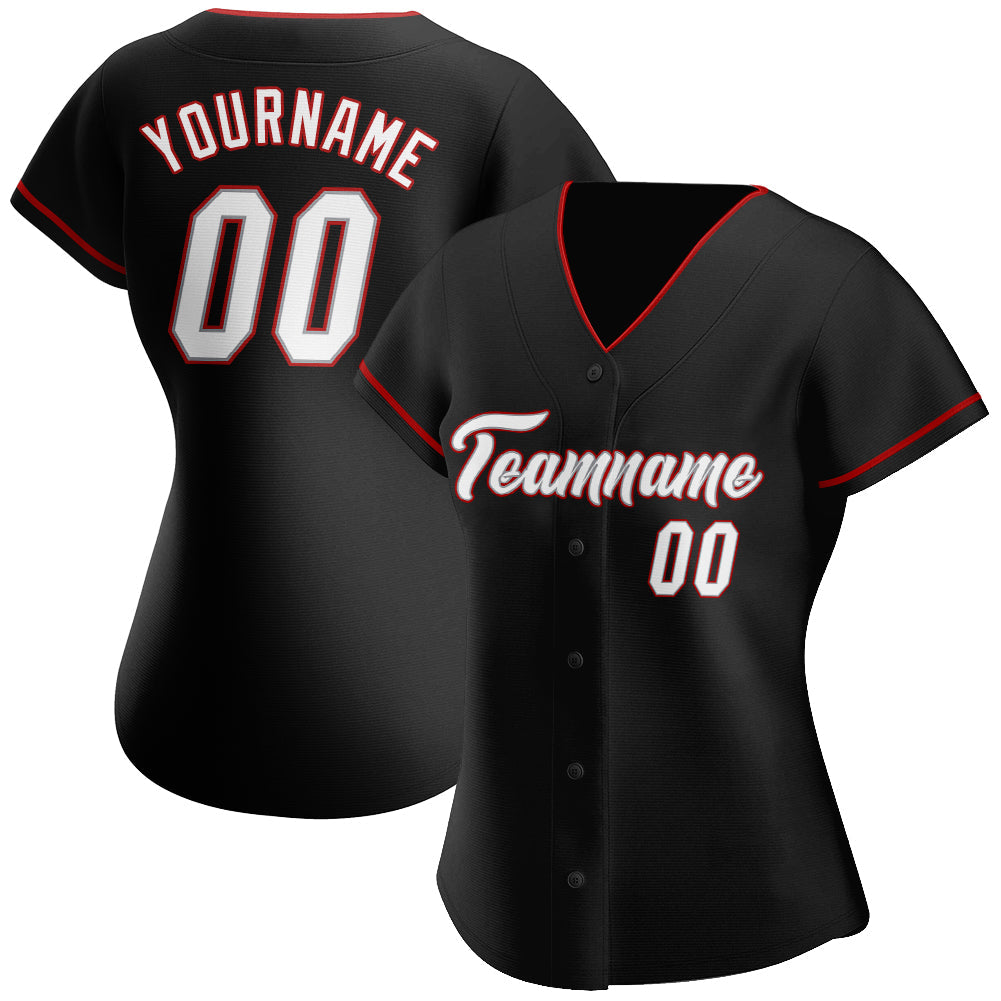 Custom Black White-Gray Authentic Baseball Jersey view 2