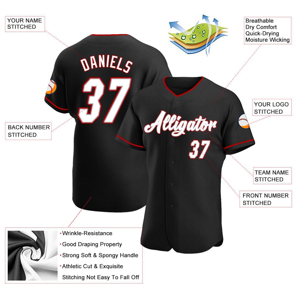 Custom Black White-Gray Authentic Baseball Jersey view 3