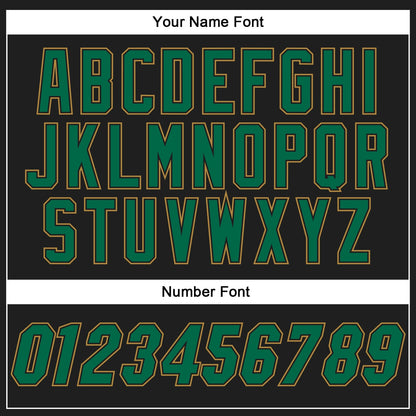 Custom Black Kelly Green-Old Gold Authentic Baseball Jersey view 5