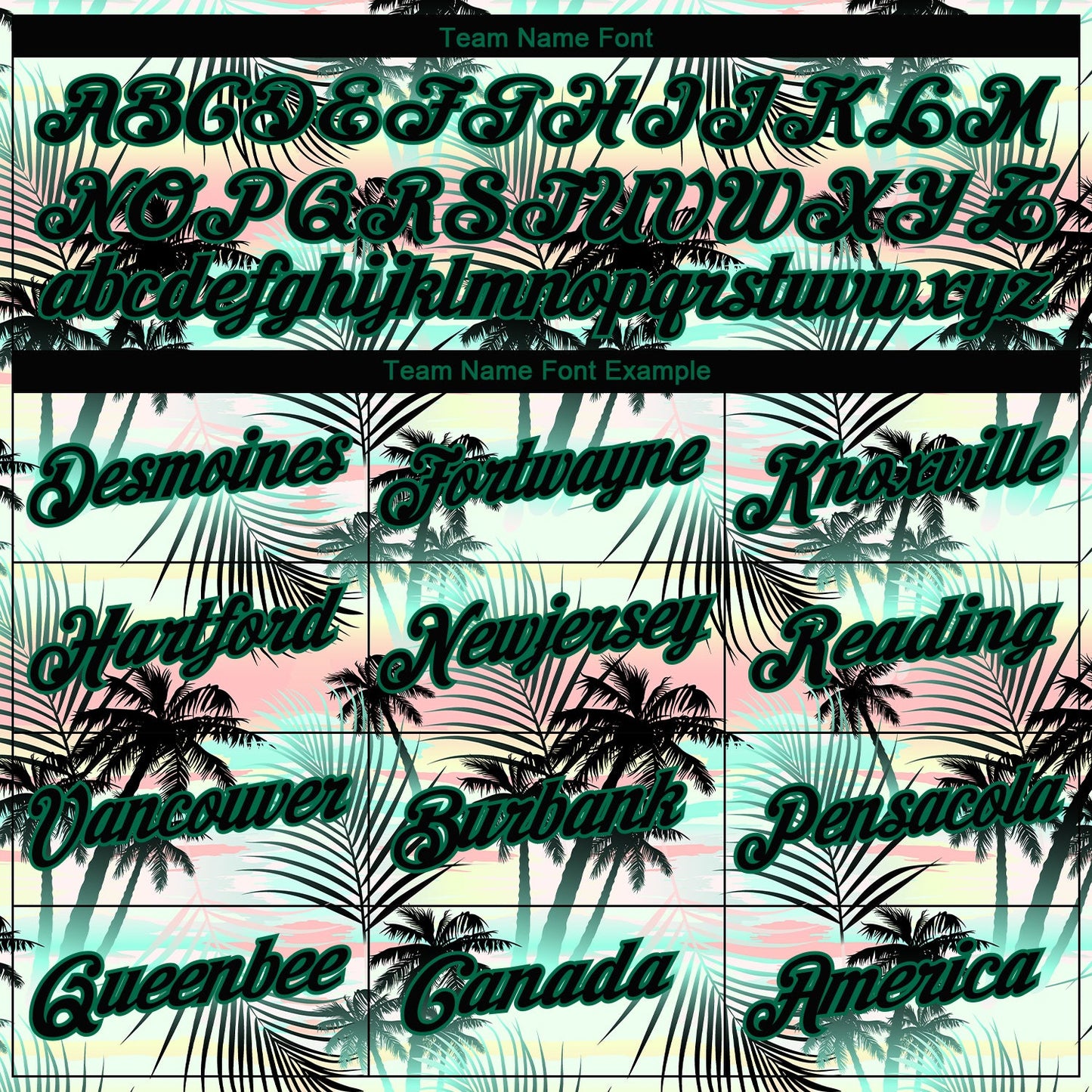 Custom Black Black-Kelly Green 3D Pattern Tropical Hawaii Palm Leaves Authentic Basketball Jersey view 3