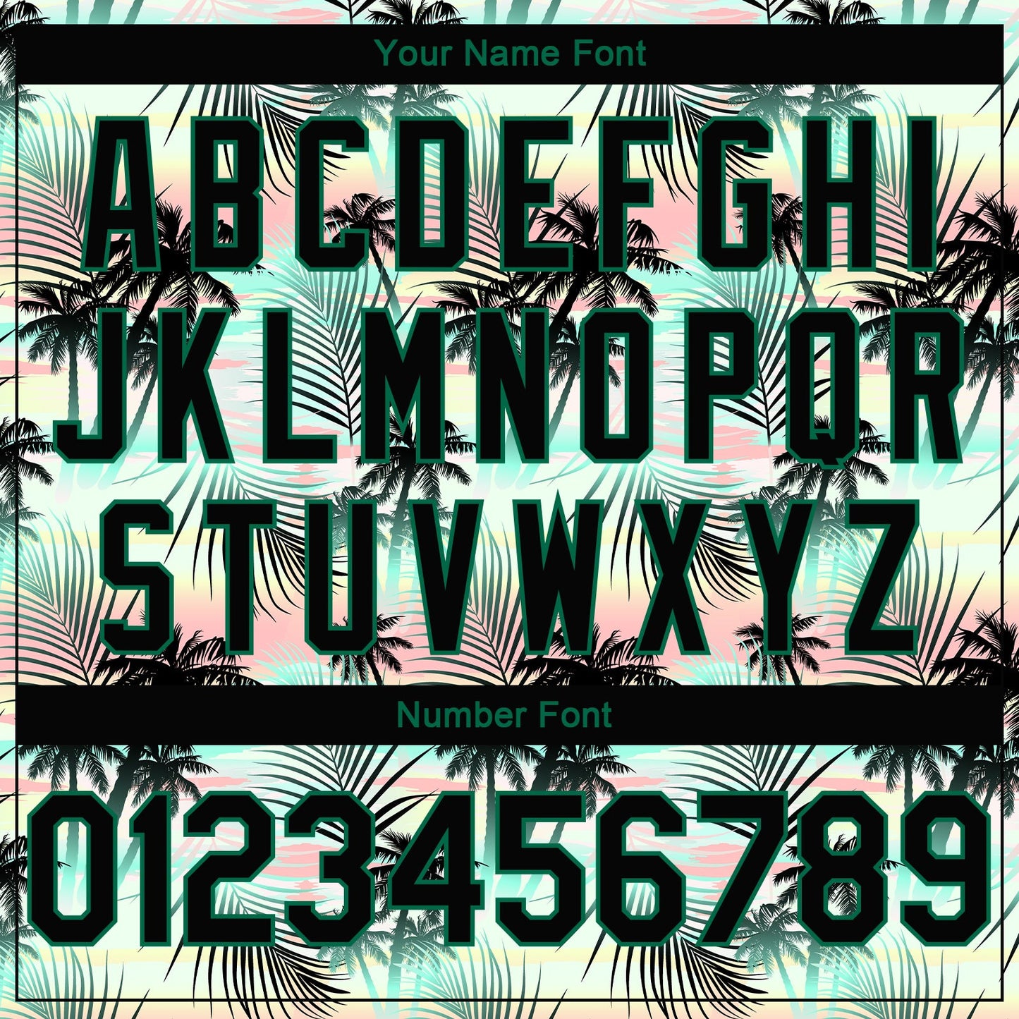 Custom Black Black-Kelly Green 3D Pattern Tropical Hawaii Palm Leaves Authentic Basketball Jersey view 4