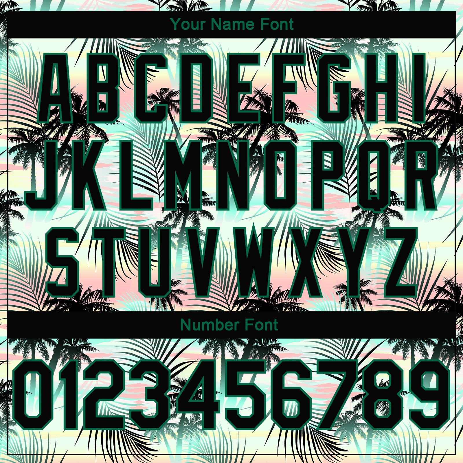 Custom Black Black-Kelly Green 3D Pattern Tropical Hawaii Palm Leaves Authentic Basketball Jersey view 4