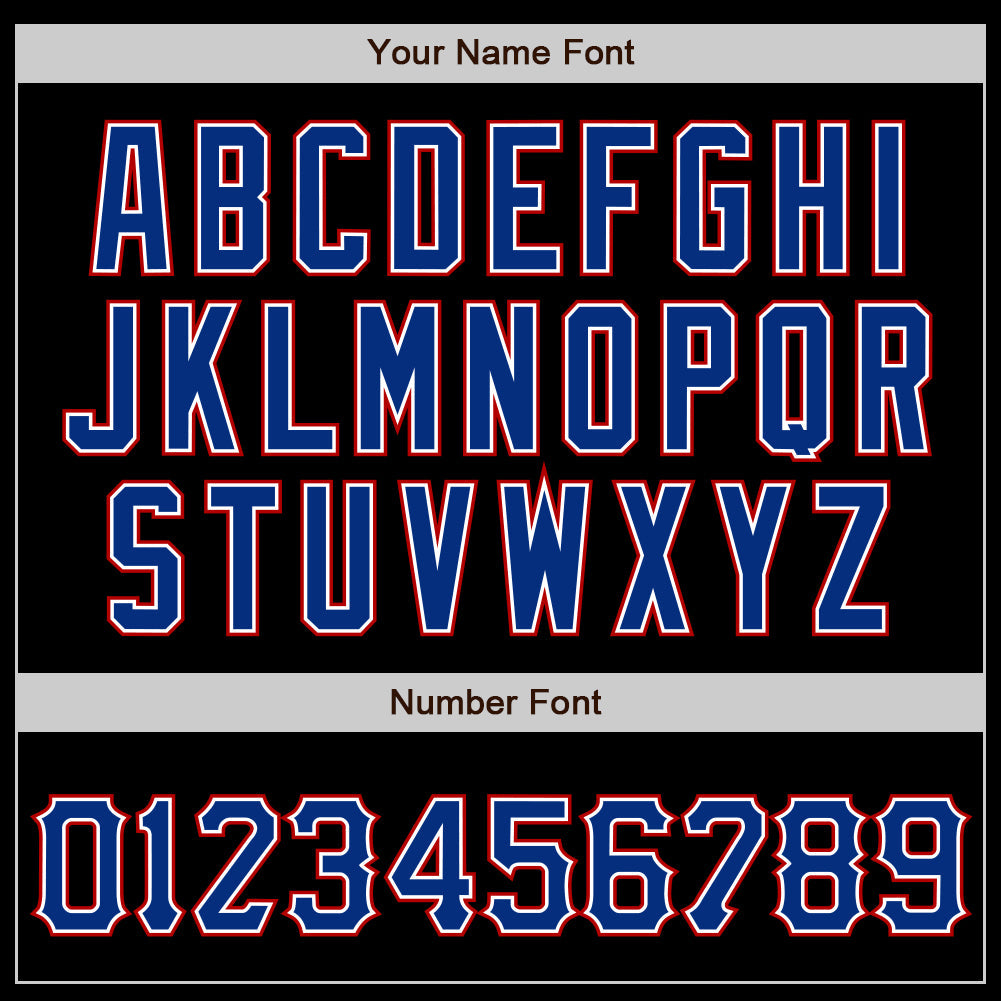 Custom Black Royal-Red Authentic Baseball Jersey view 4