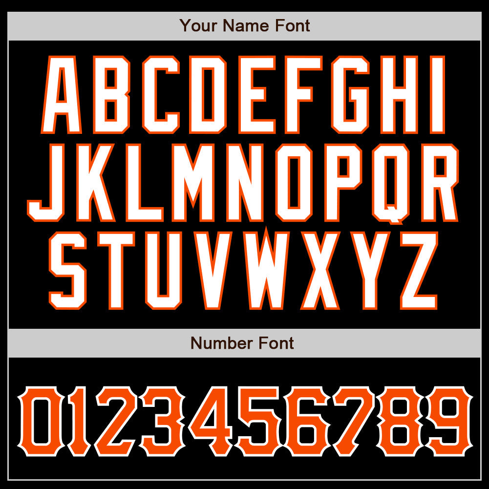 Custom Black Orange Pinstripe Orange-White Authentic Baseball Jersey view 4
