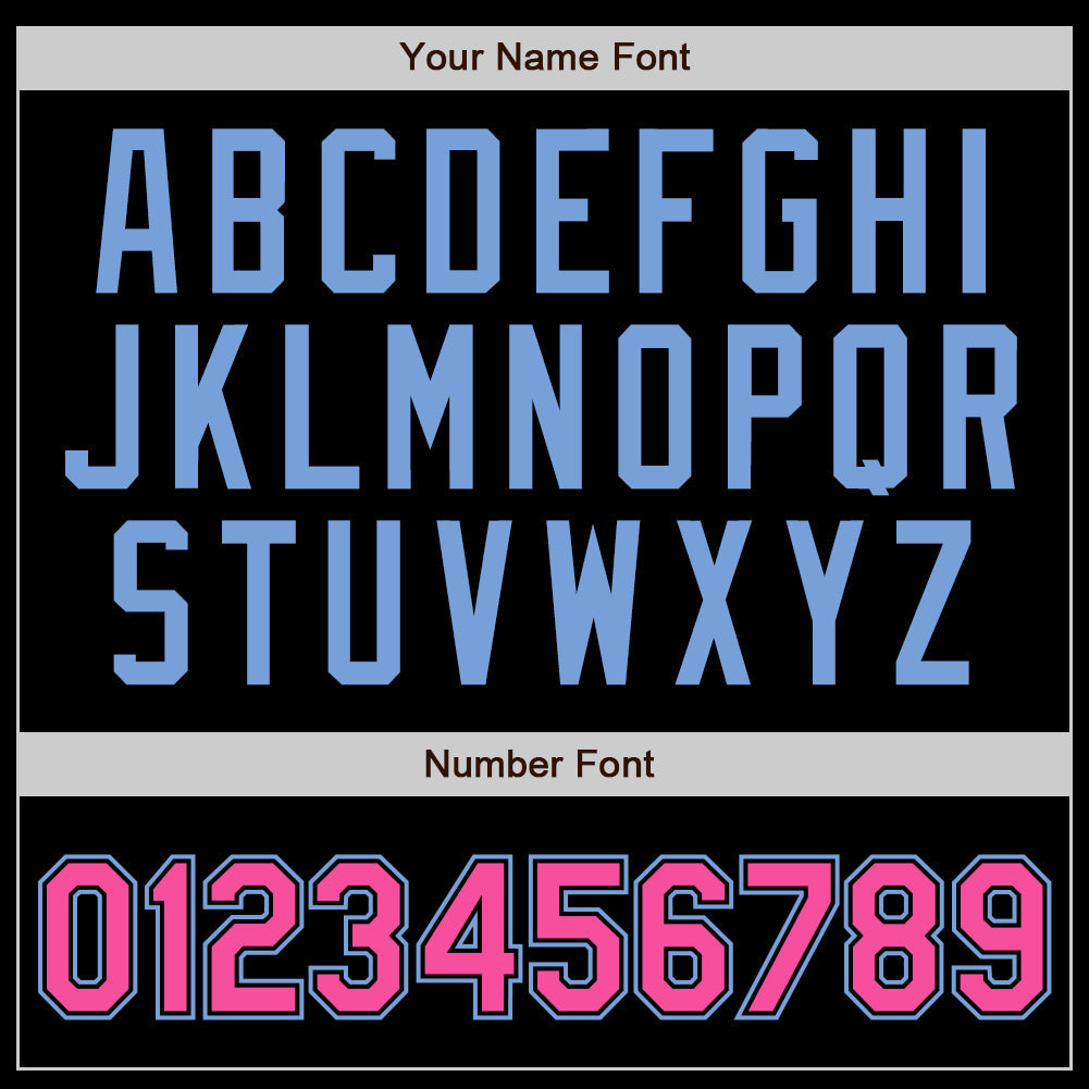 Custom Black Light Blue Pinstripe Pink-Light Blue Authentic Baseball Jersey view 4