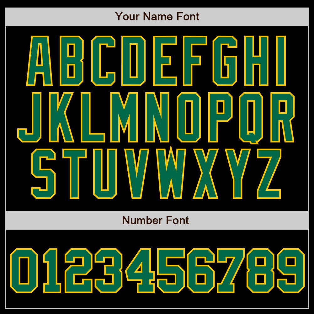 Custom Black Kelly Green Pinstripe Kelly Green-Gold Authentic Baseball Jersey view 4