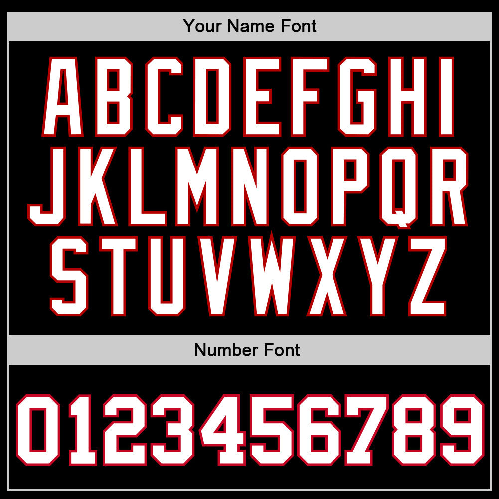 Custom Black White-Red Authentic Throwback Basketball Jersey view 3