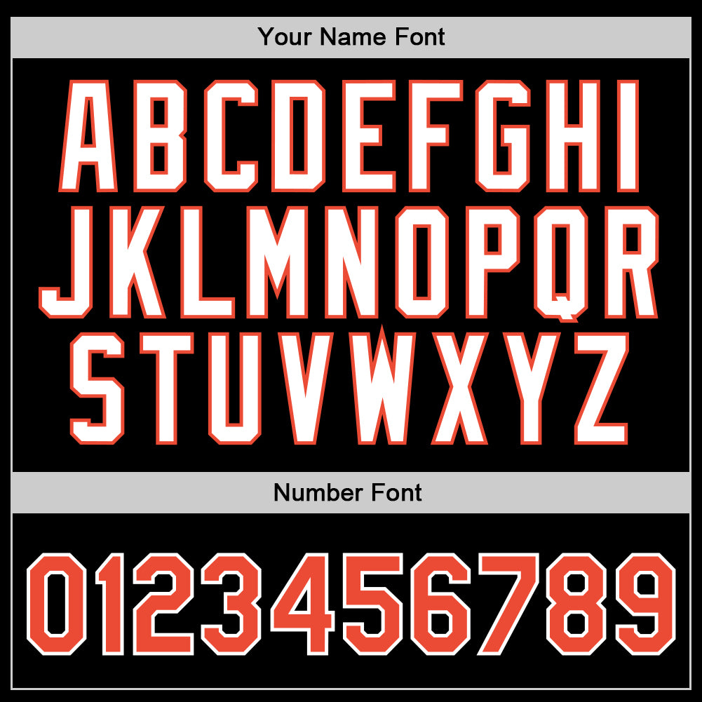 Custom Black Orange-White Authentic Throwback Basketball Jersey view 3