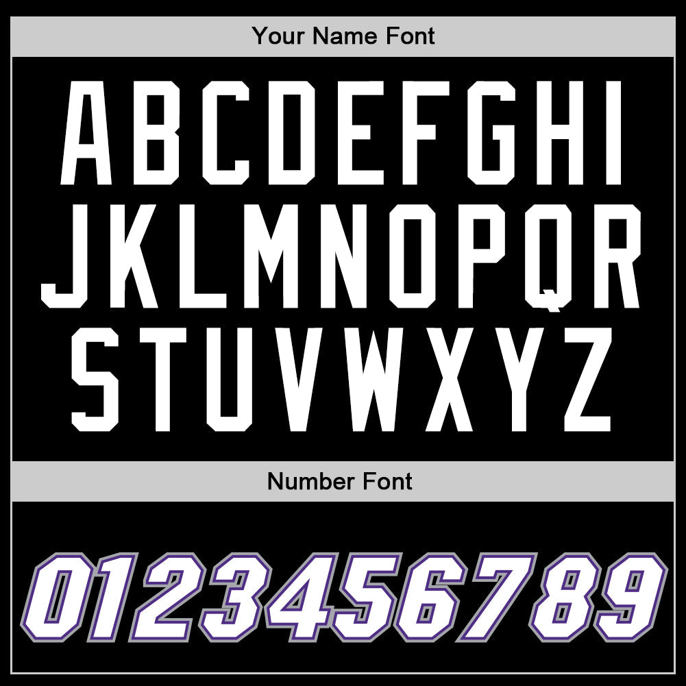 Custom Black White-Purple Authentic Throwback Basketball Jersey view 3