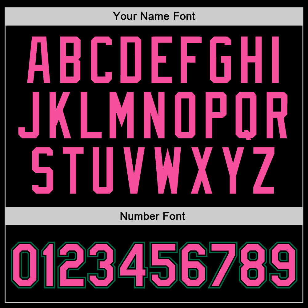 Custom Black Pink-Kelly Green Authentic Throwback Basketball Jersey view 3