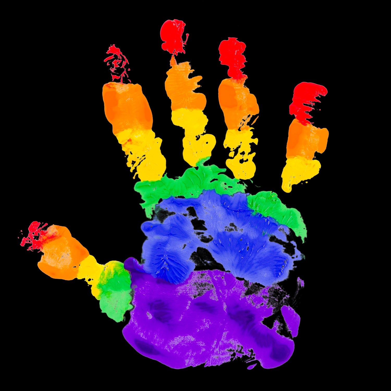 Custom Black Gold-Purple Rainbow Colored Hand For Pride LGBT Authentic Baseball Jersey view 2