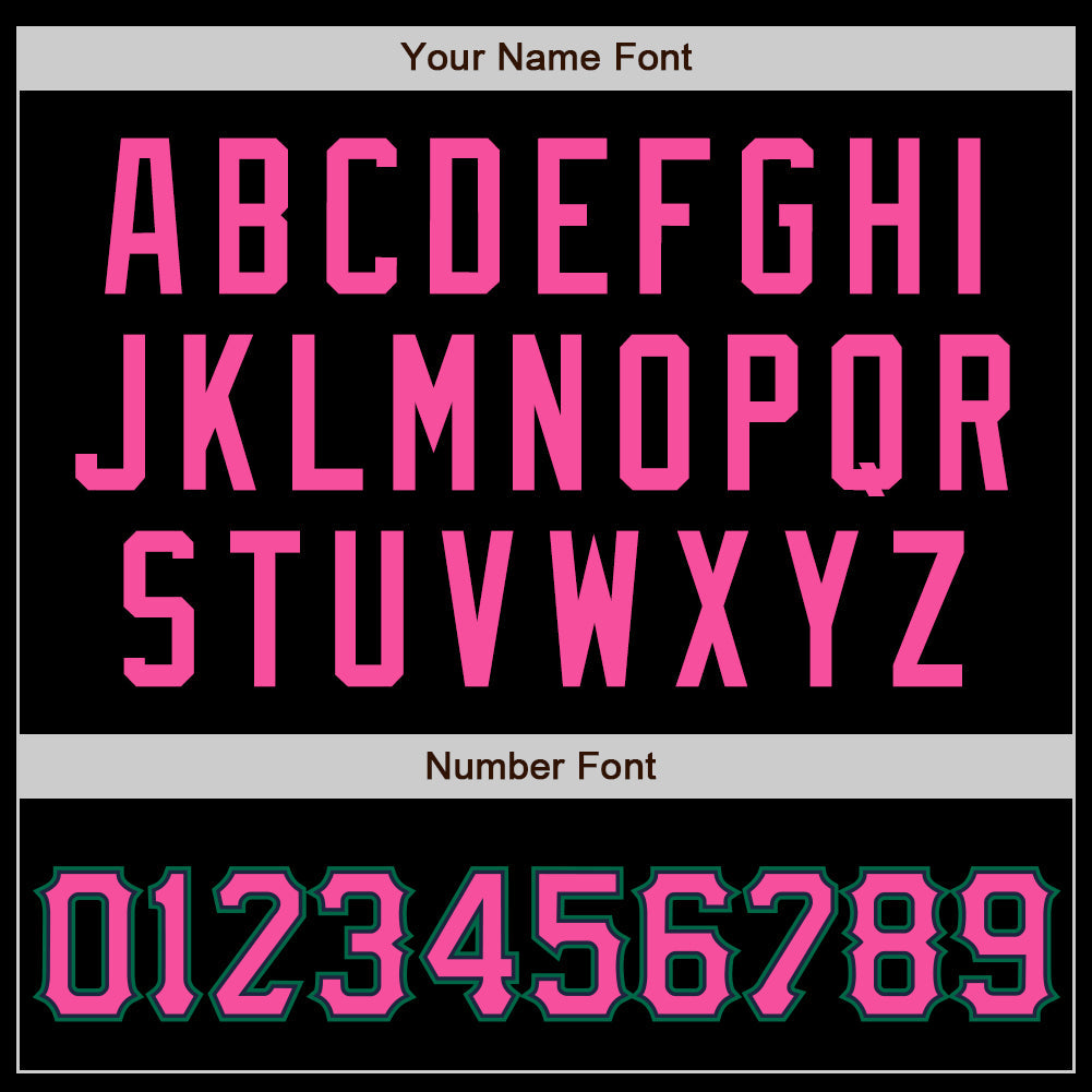 Custom Black Pink-Kelly Green Authentic Baseball Jersey view 5