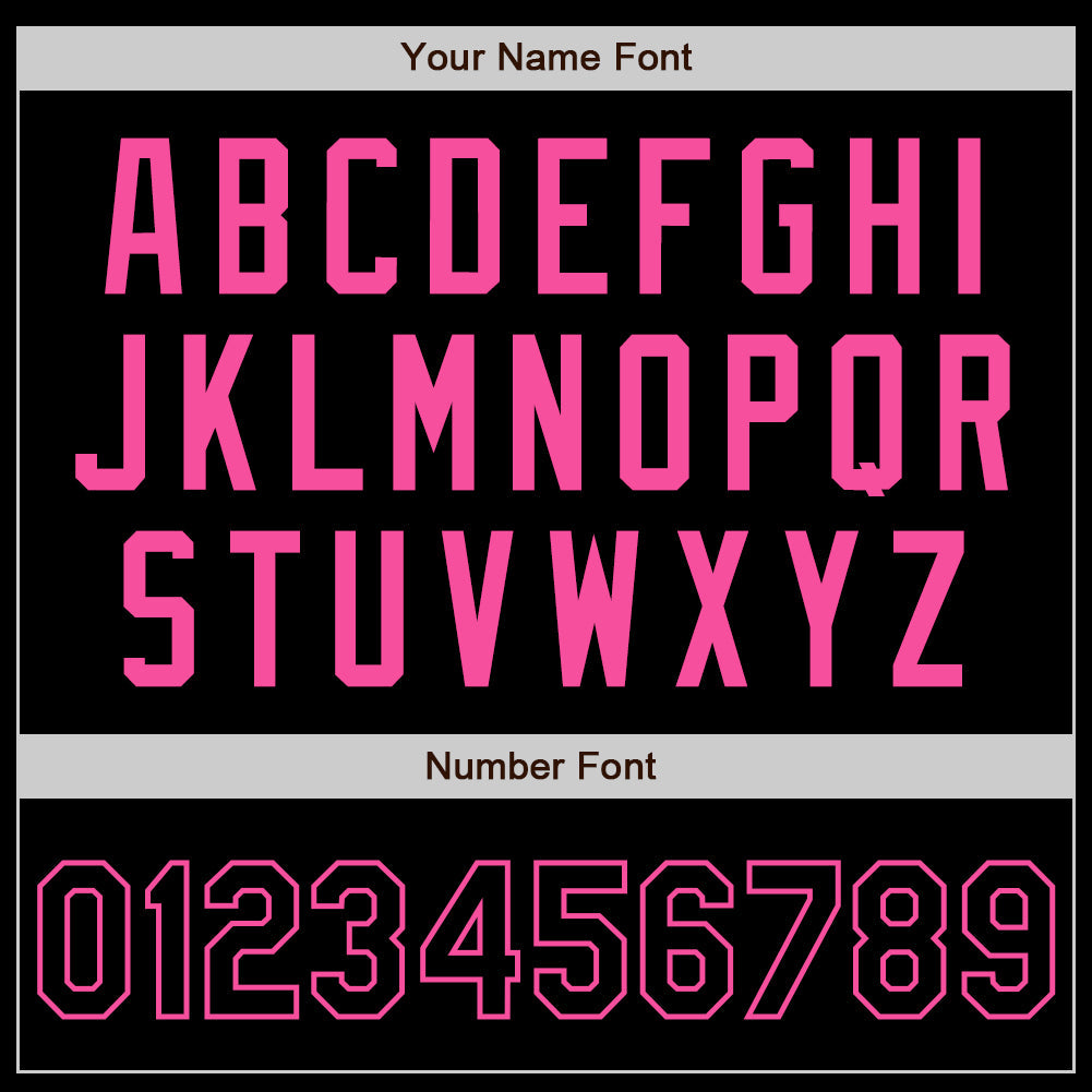 Custom Black Black-Pink Authentic Baseball Jersey view 5