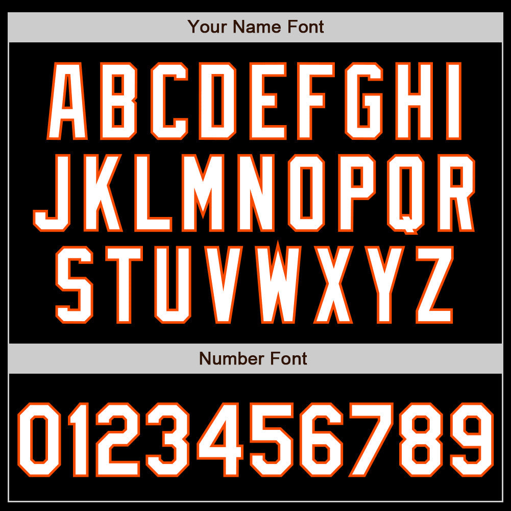 Custom Black White-Orange Authentic Baseball Jersey view 5