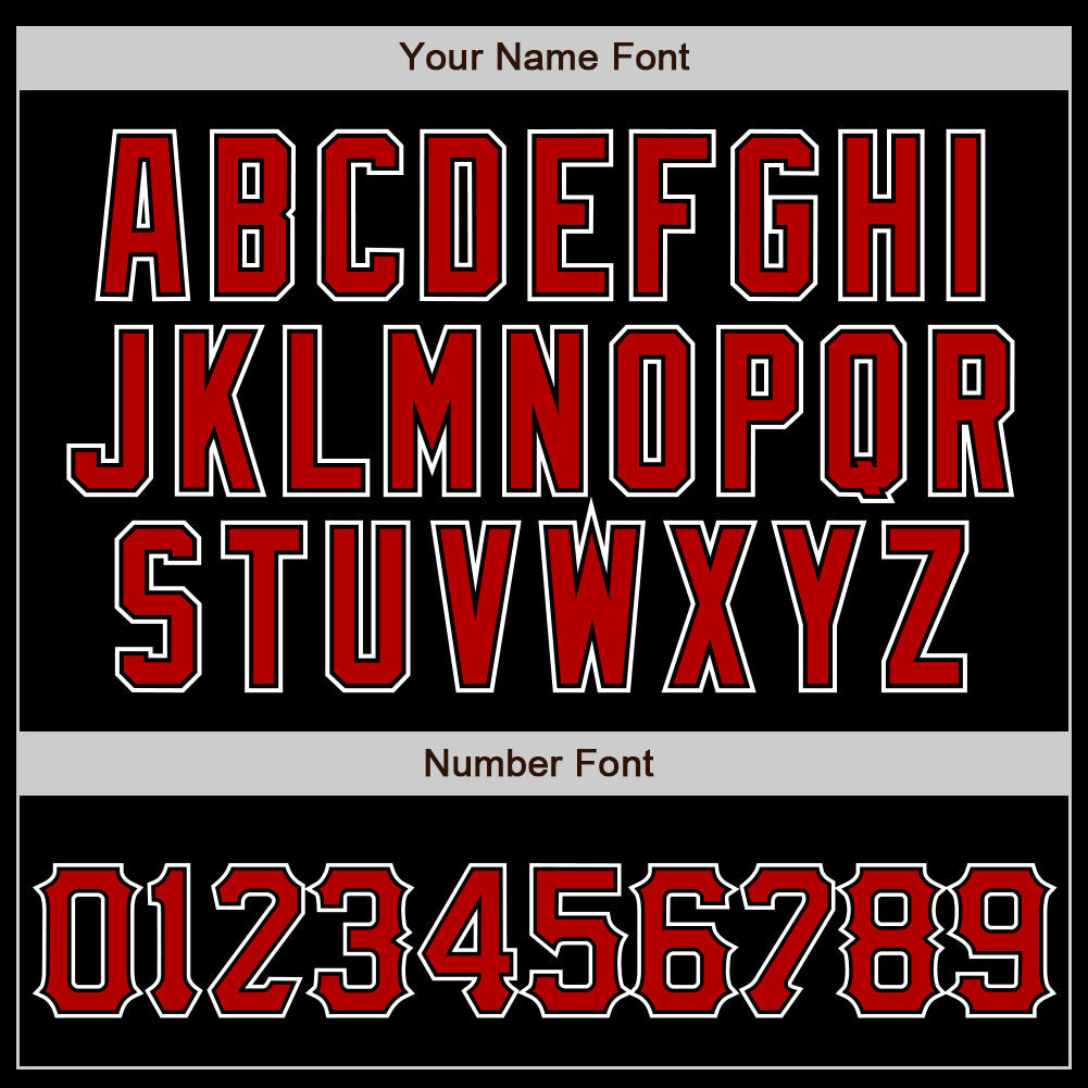 Custom Black Red-White Authentic Baseball Jersey view 5
