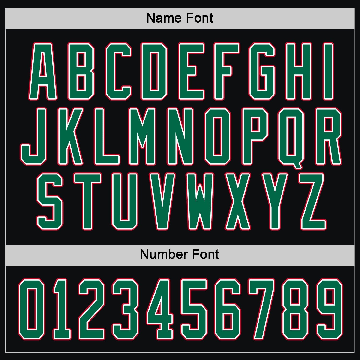 Custom Black Kelly Green White-Red Hockey Jersey view 4