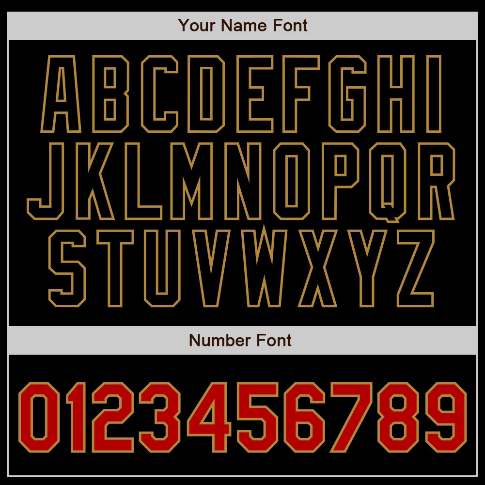 Custom Black Old Gold Pinstripe Red-Old Gold Authentic Baseball Jersey view 4