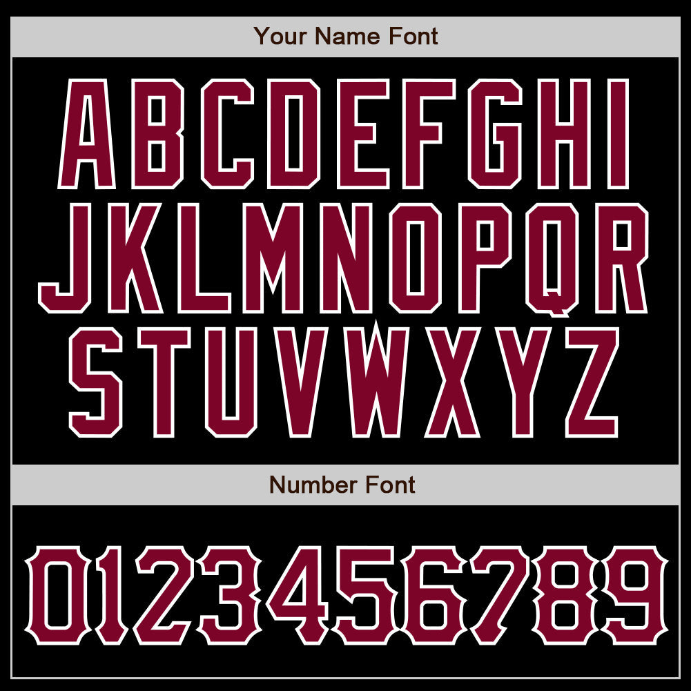 Custom Black White Pinstripe Maroon-White Authentic Baseball Jersey view 5