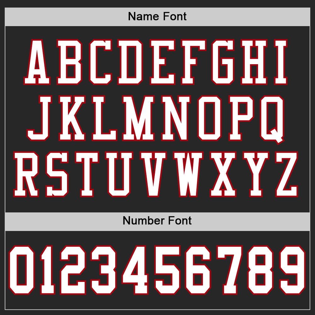 Custom Black White-Red Mesh Authentic Football Jersey view 4