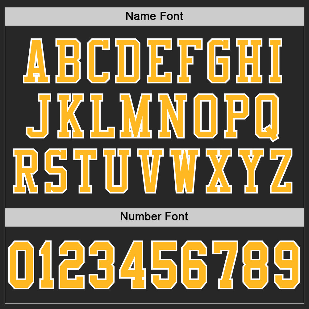 Custom Black Gold-White Mesh Authentic Football Jersey view 4