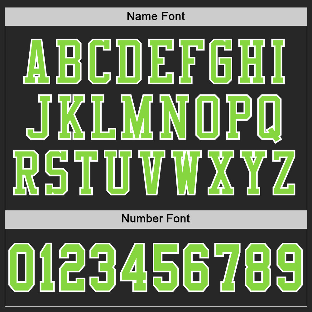 Custom Black Neon Green-White Mesh Authentic Football Jersey view 4