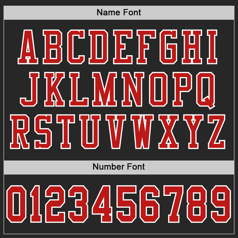 Custom Black Fire Red-White Mesh Authentic Football Jersey view 4