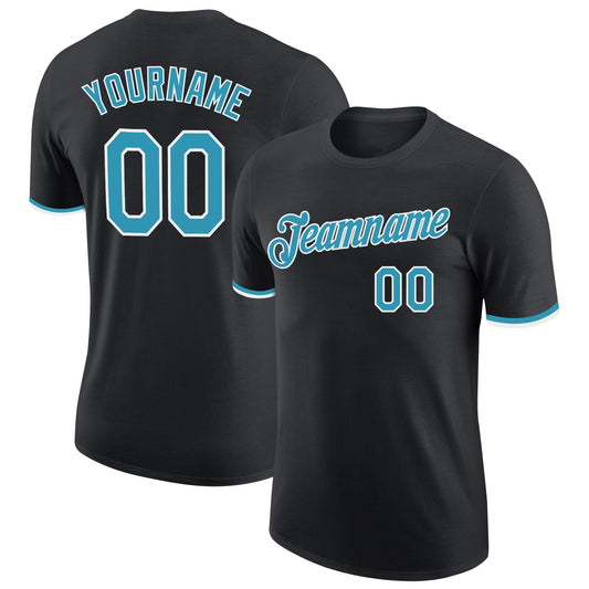 Custom Black Panther Blue-White Performance T-Shirt - Main View