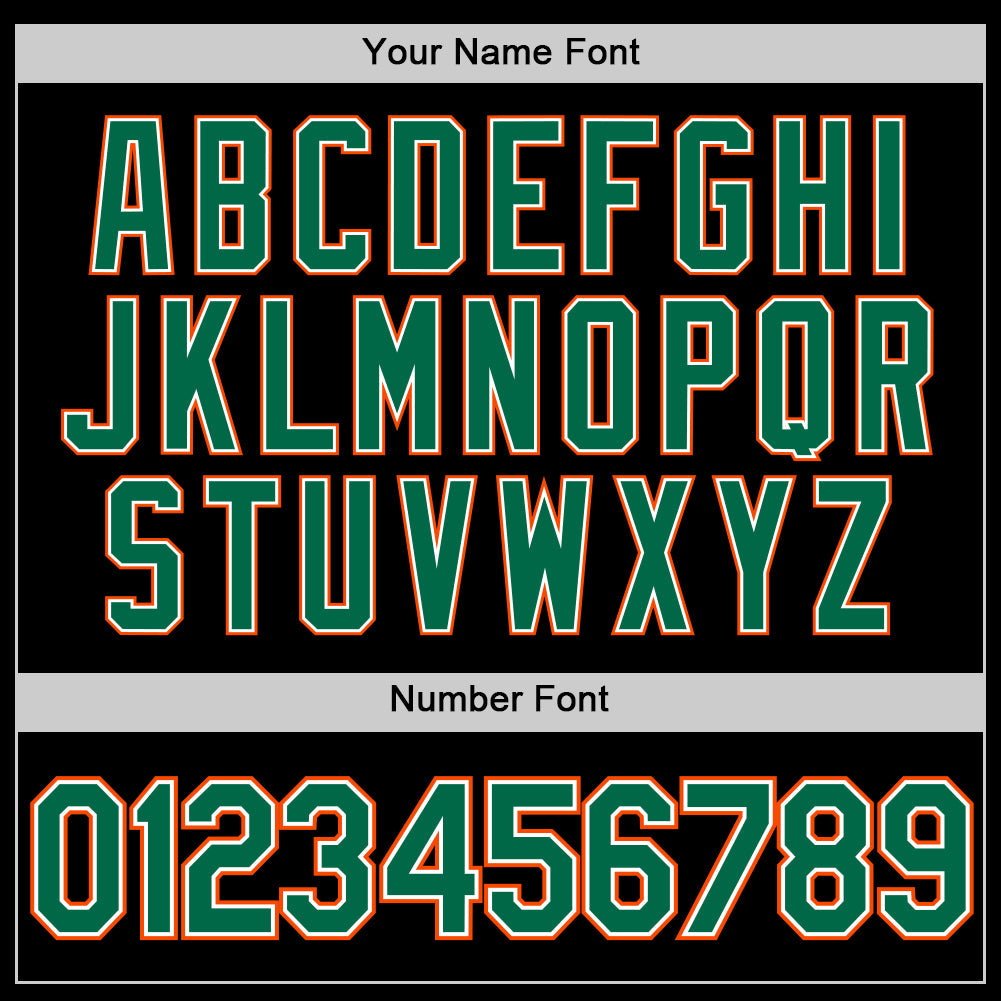 Custom Black Kelly Green-Orange Performance T-Shirt view 4