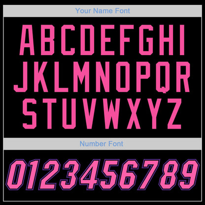 Custom Black Pink-Purple Performance T-Shirt view 4