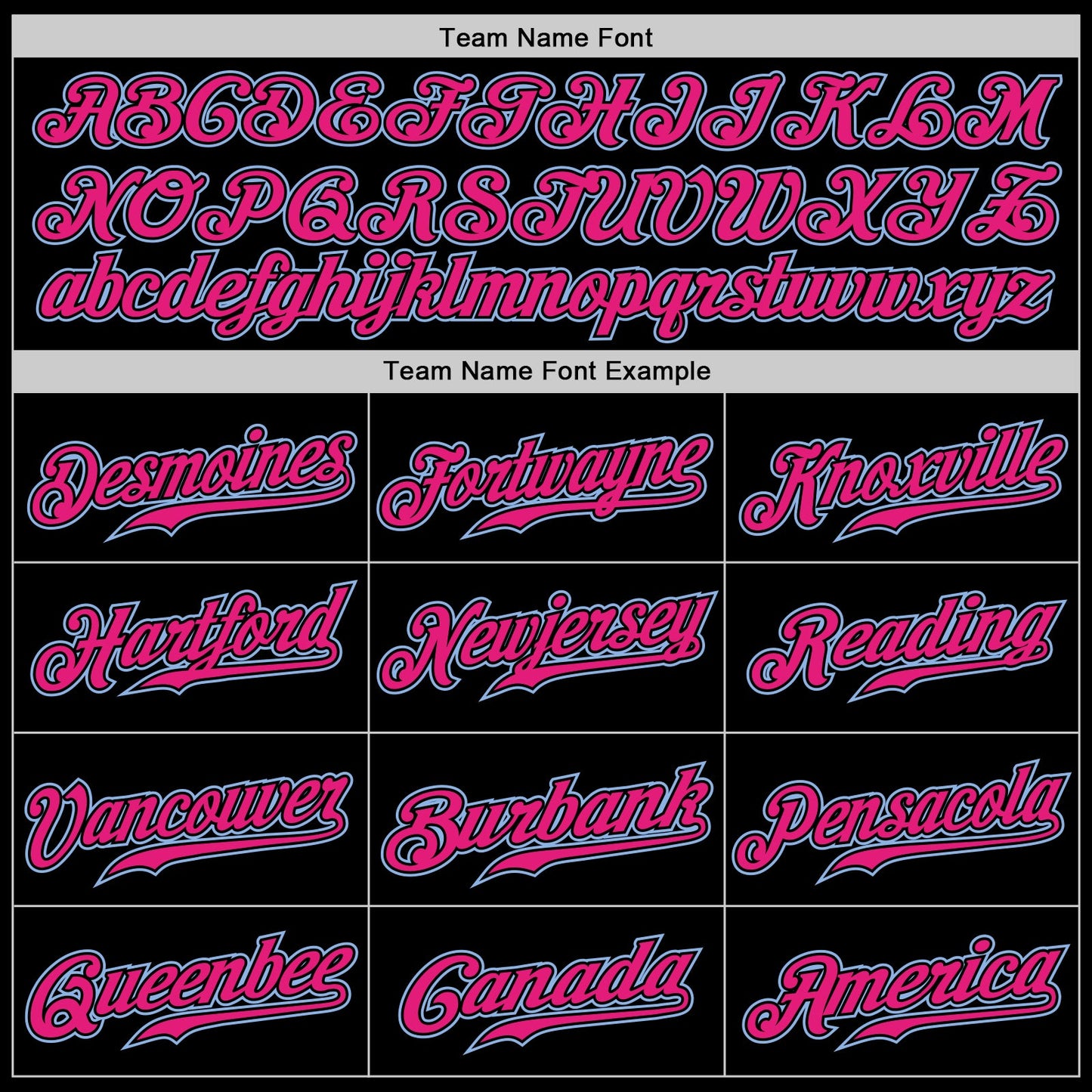 Custom Black Light Blue Pinstripe Hot Pink-Light Blue Authentic Baseball Jersey view 4