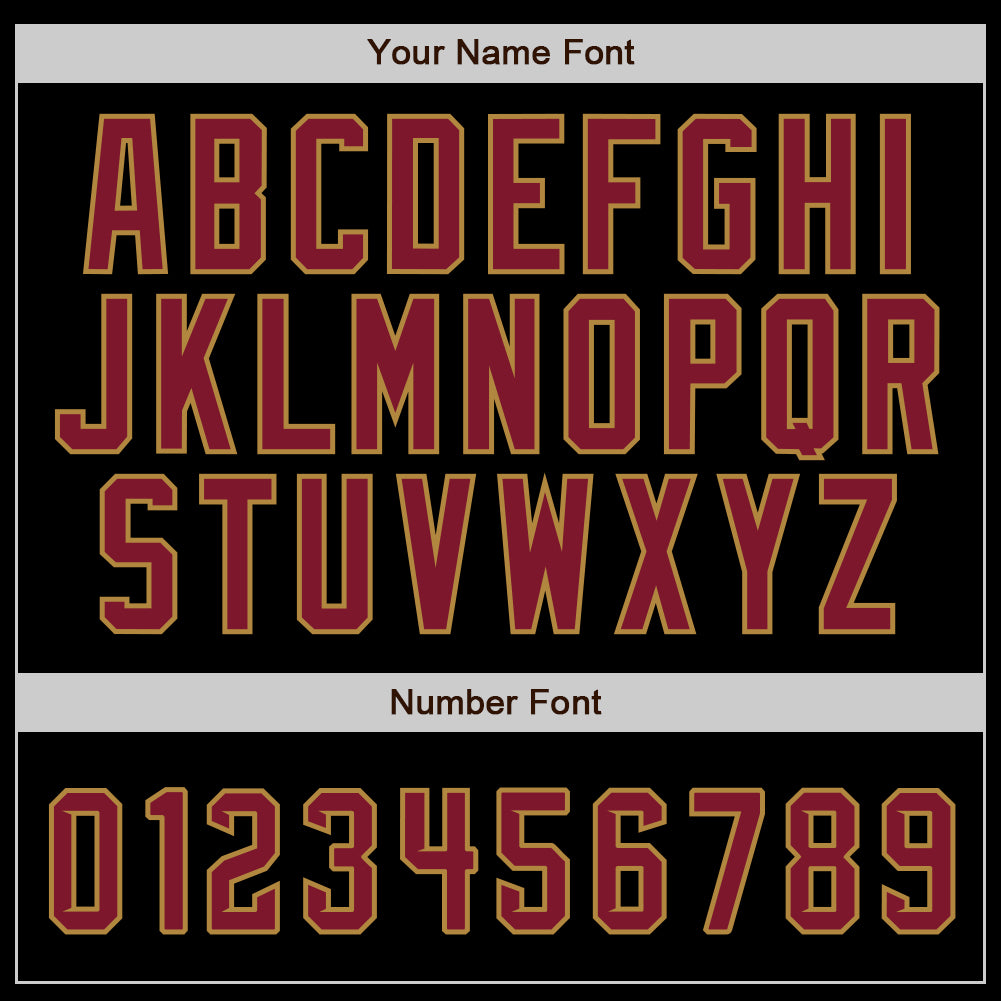 Custom Black Old Gold Pinstripe Crimson-Old Gold Authentic Baseball Jersey view 5
