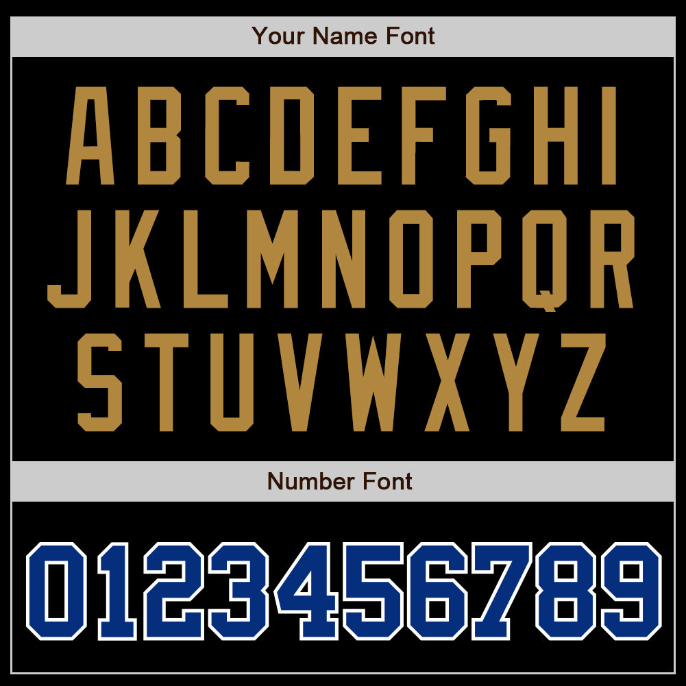 Custom Black Royal-Old Gold Authentic Baseball Jersey view 5