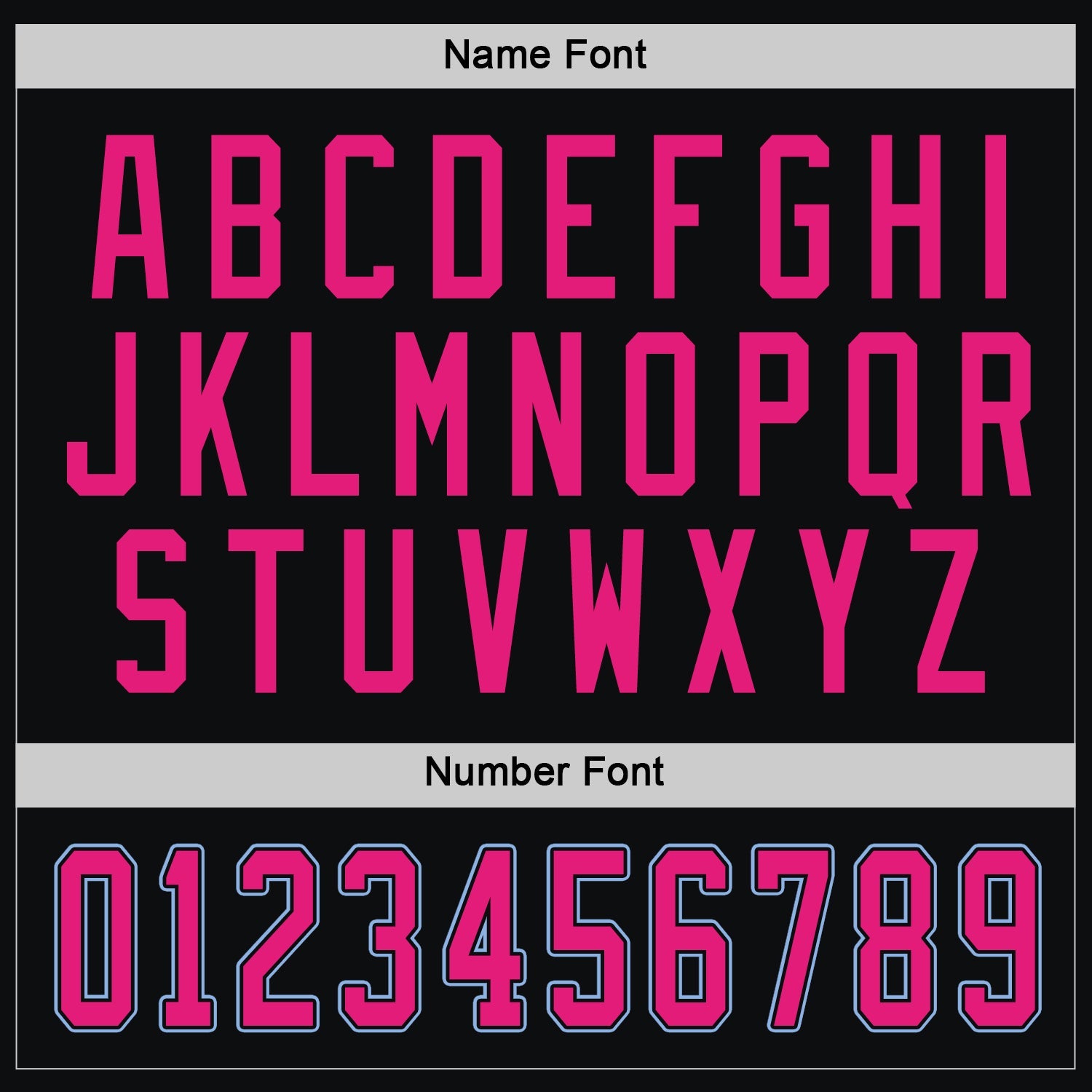 Custom Black Hot Pink-Light Blue Hockey Jersey view 4