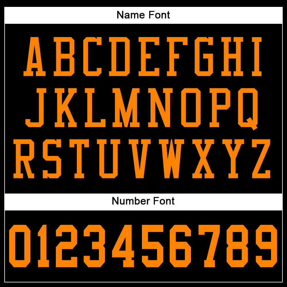 Custom Black Bay Orange Mesh Authentic Football Jersey view 4