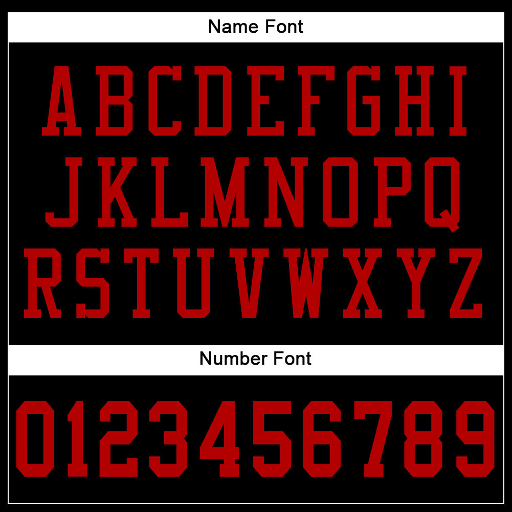 Custom Black Red Mesh Authentic Football Jersey view 4