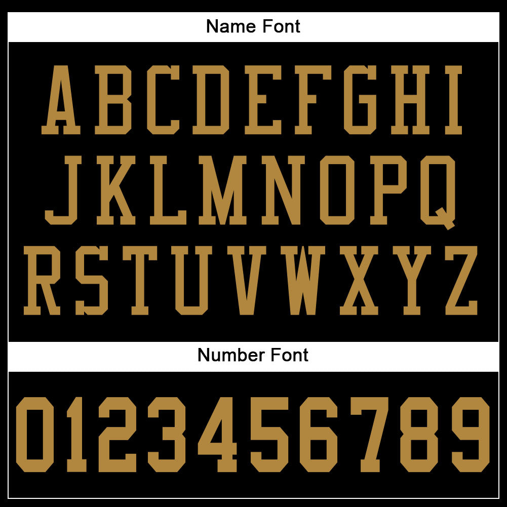 Custom Black Old Gold Mesh Authentic Football Jersey view 4