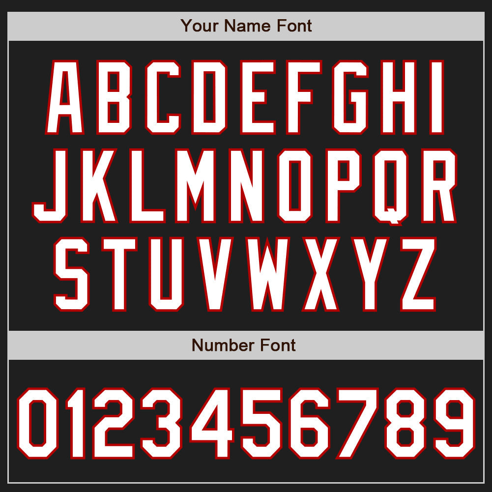 Custom Black White-Red Authentic Baseball Jersey view 5