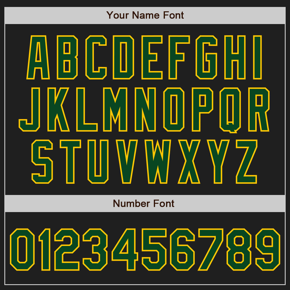 Custom Black Green-Gold Authentic Baseball Jersey view 5